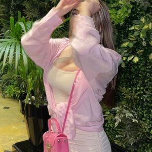 Pink button up shirt